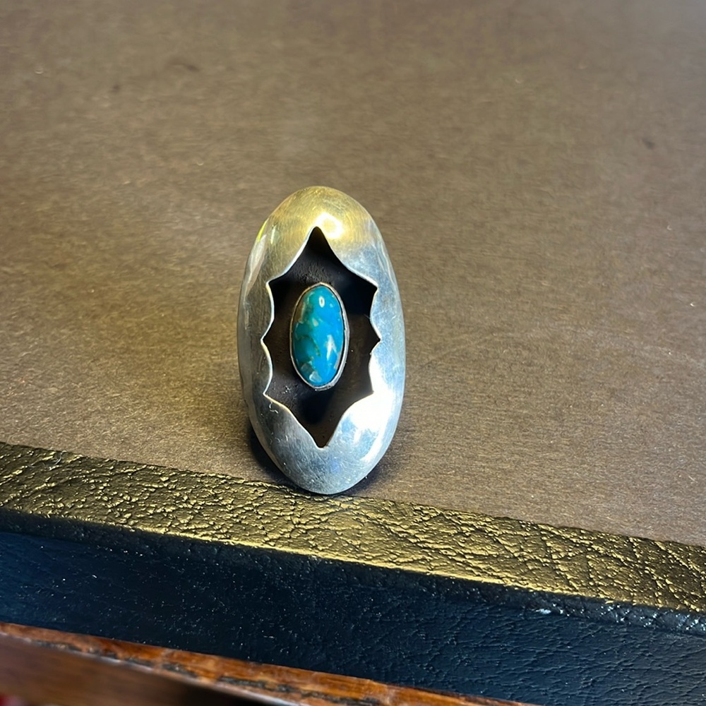 Southwestern Shadow Box Turquoise Ring